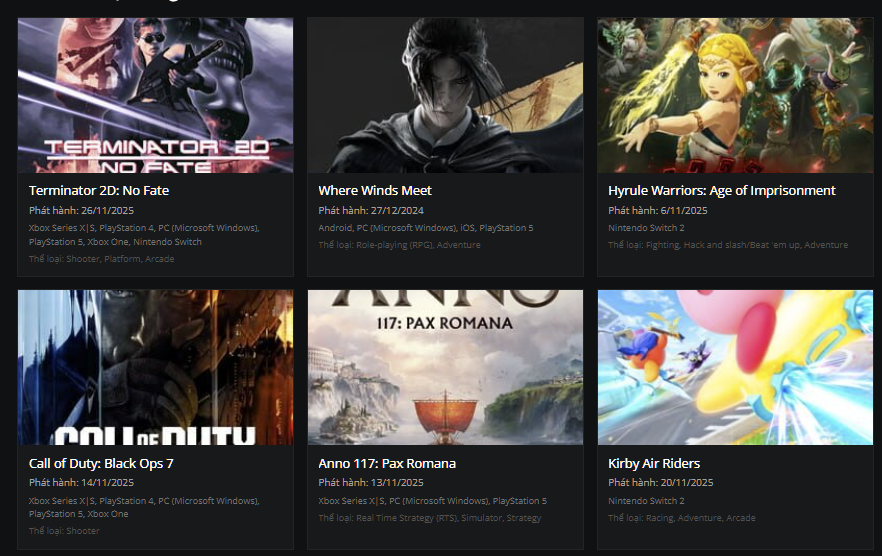 10 Tựa Game Đáng Chờ Đợi Nhất Tháng 11/2025 – Từ Call of Duty: Black Ops 7 đến Hyrule Warriors